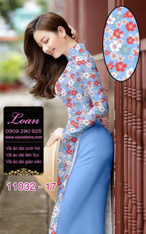 Vải áo dài hoa nhí Vải áo dài hoa nhí