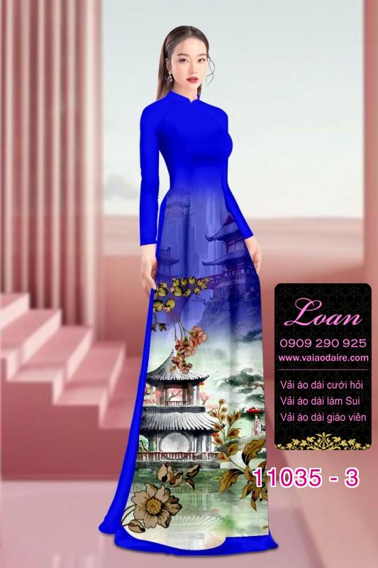 Vải áo dài phong cảnh