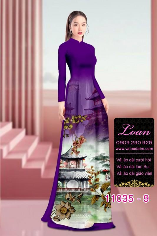 Vải áo dài phong cảnh
