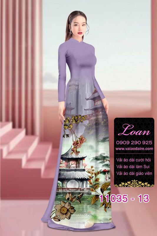 Vải áo dài phong cảnh