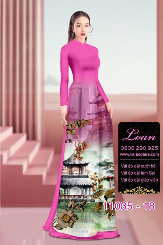 Vải áo dài phong cảnh