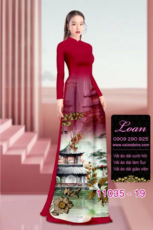 Vải áo dài phong cảnh