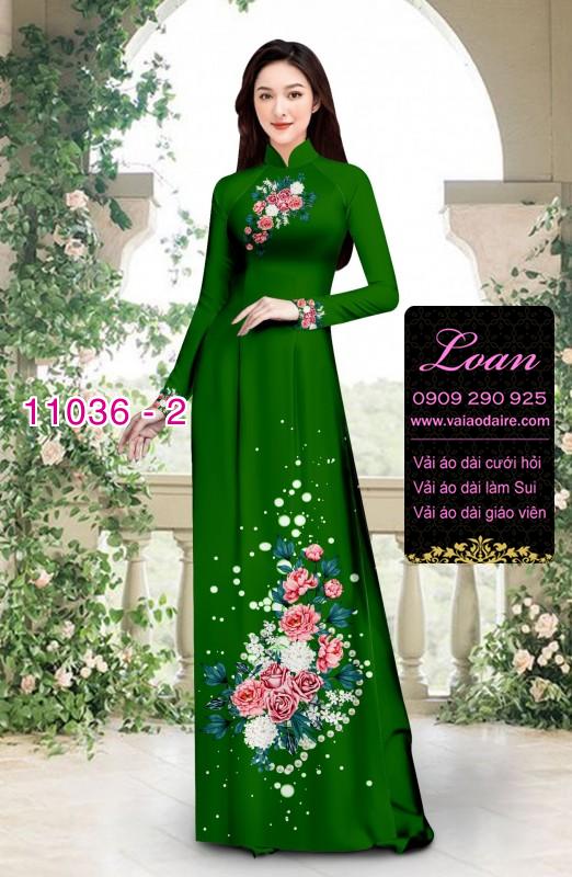Vải áo dài hoa 3D