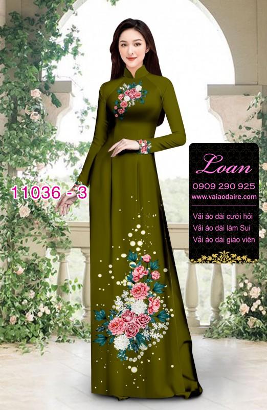 Vải áo dài hoa 3D
