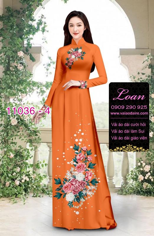 Vải áo dài hoa 3D