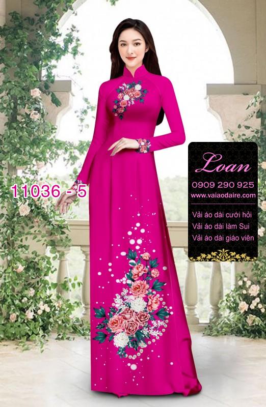 Vải áo dài hoa 3D