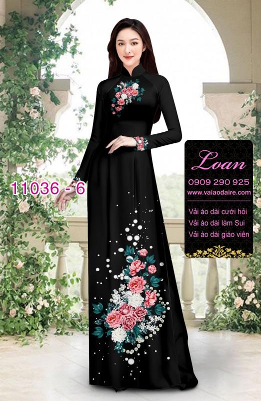 Vải áo dài hoa 3D