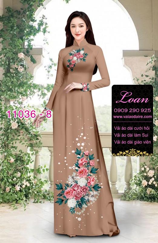 Vải áo dài hoa 3D