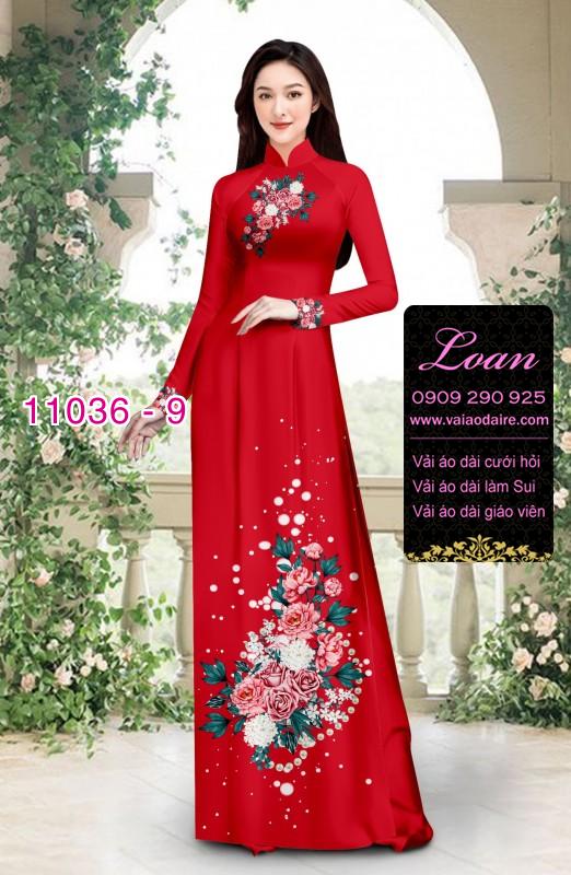 Vải áo dài hoa 3D