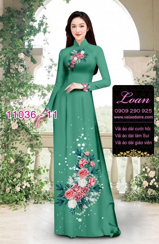 Vải áo dài hoa 3D