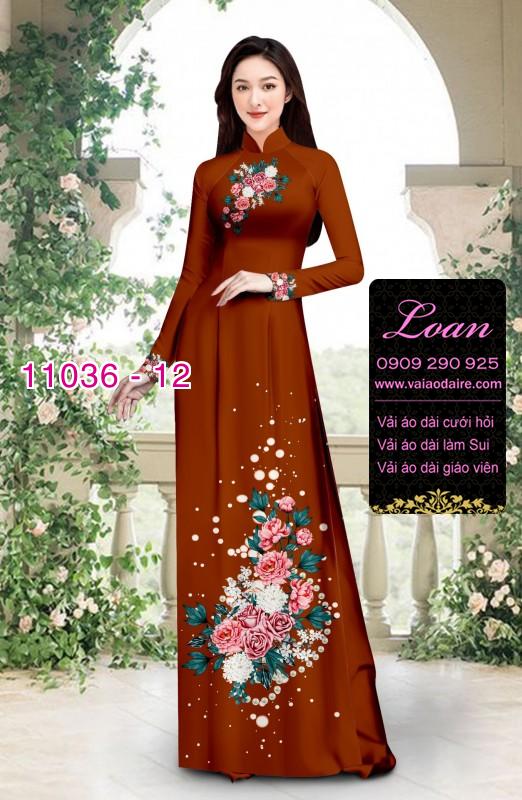 Vải áo dài hoa 3D