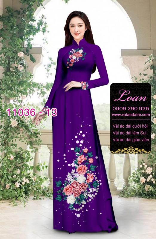 Vải áo dài hoa 3D