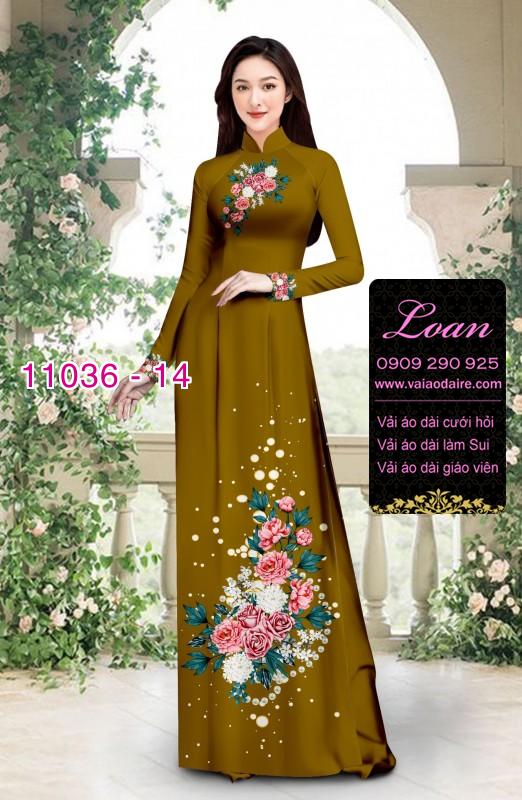 Vải áo dài hoa 3D