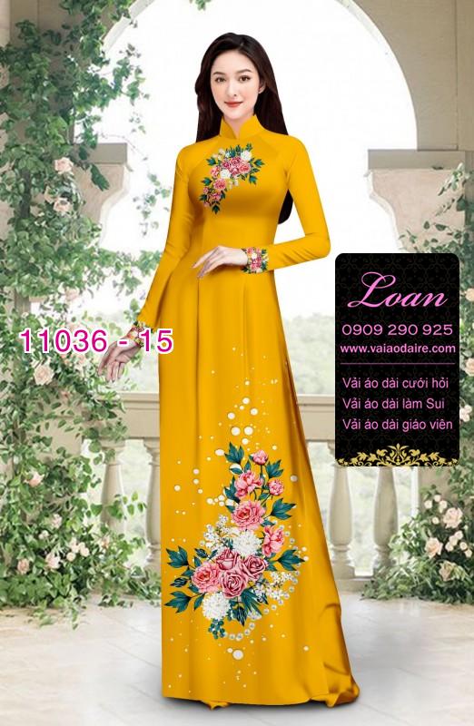 Vải áo dài hoa 3D