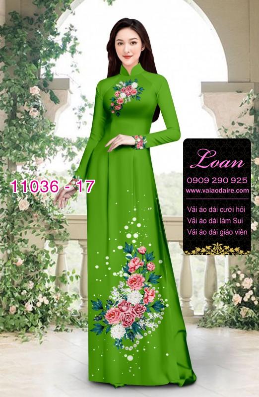 Vải áo dài hoa 3D