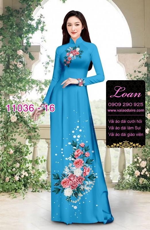Vải áo dài hoa 3D
