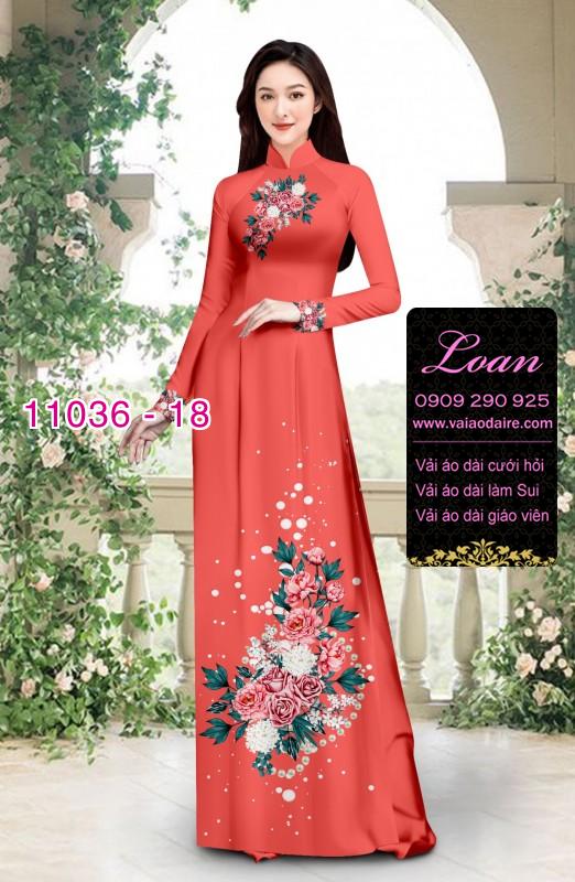 Vải áo dài hoa 3D
