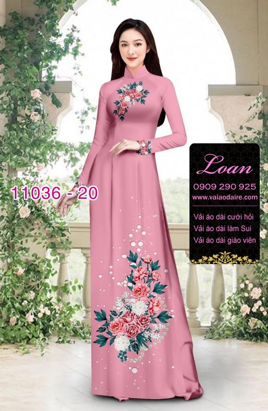 Vải áo dài hoa 3D