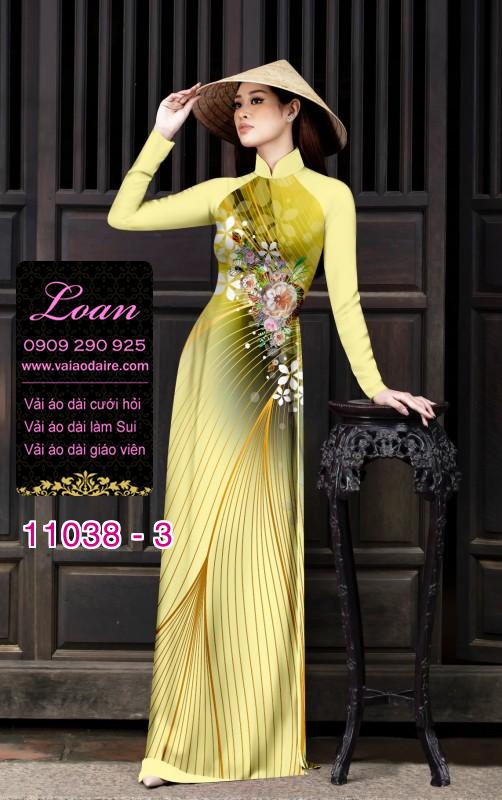Vải áo dài hoa 3D