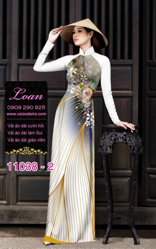 Vải áo dài hoa 3D
