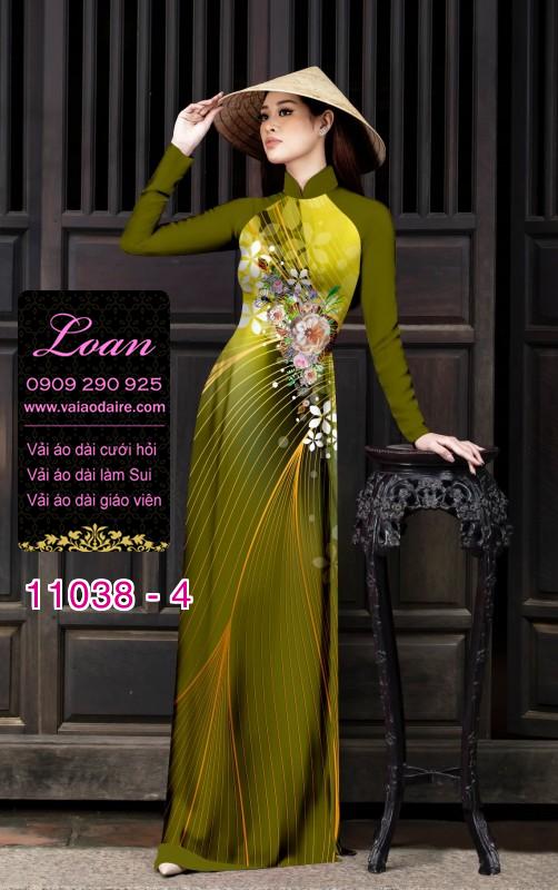 Vải áo dài hoa 3D