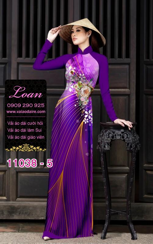 Vải áo dài hoa 3D