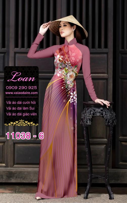 Vải áo dài hoa 3D