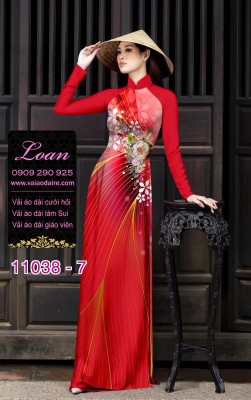 Vải áo dài hoa 3D
