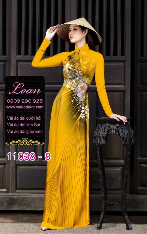 Vải áo dài hoa 3D