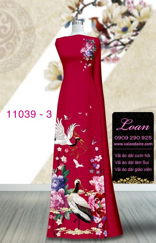 Vải áo dài hoa 3D
