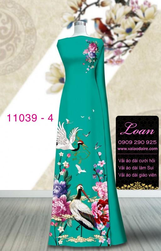 Vải áo dài hoa 3D