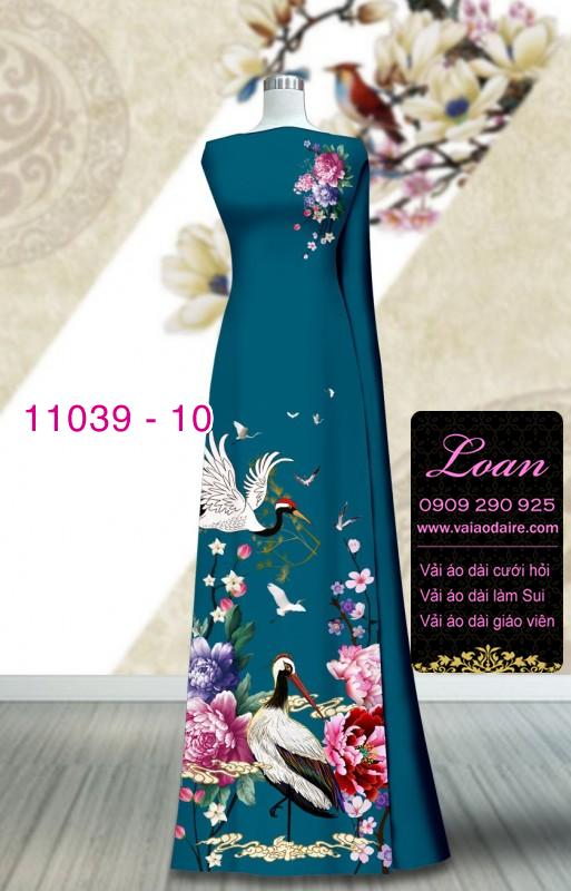 Vải áo dài hoa 3D