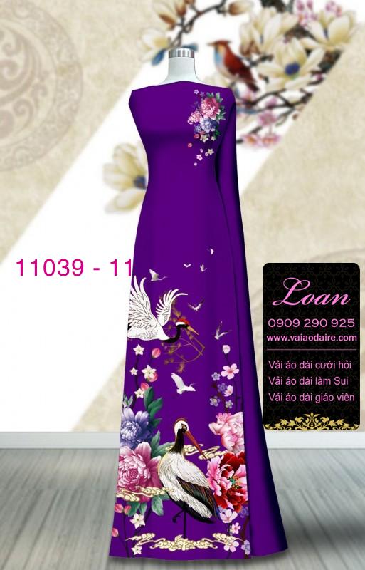 Vải áo dài hoa 3D
