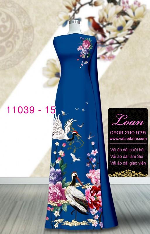 Vải áo dài hoa 3D