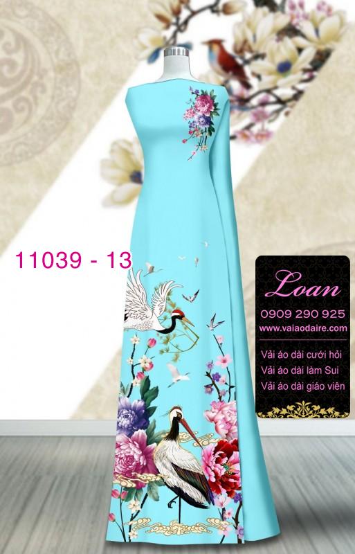 Vải áo dài hoa 3D