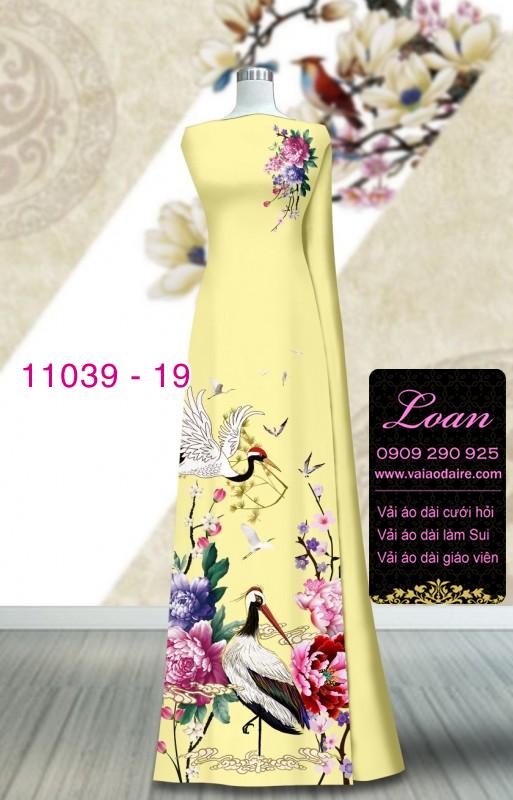 Vải áo dài hoa 3D