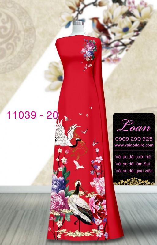 Vải áo dài hoa 3D