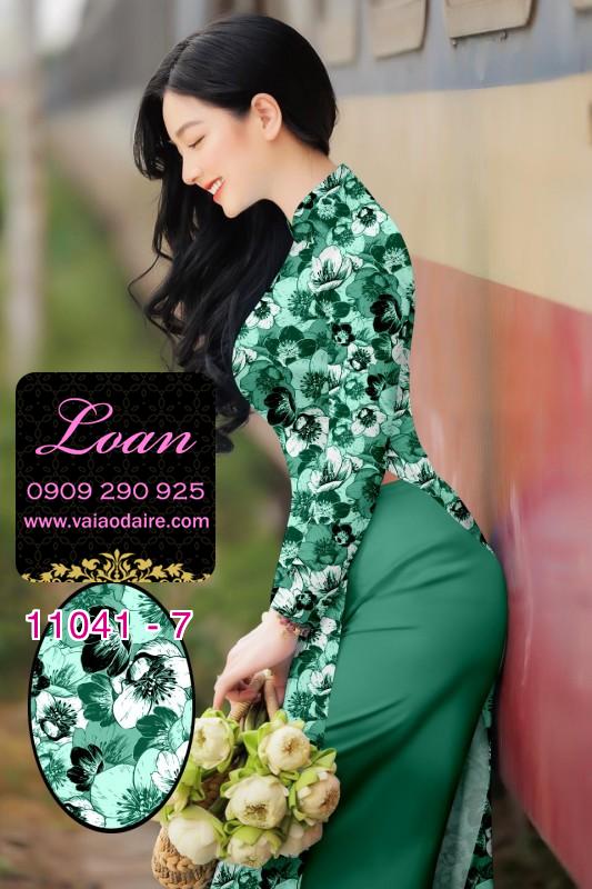 Vải áo dài hoa 3D