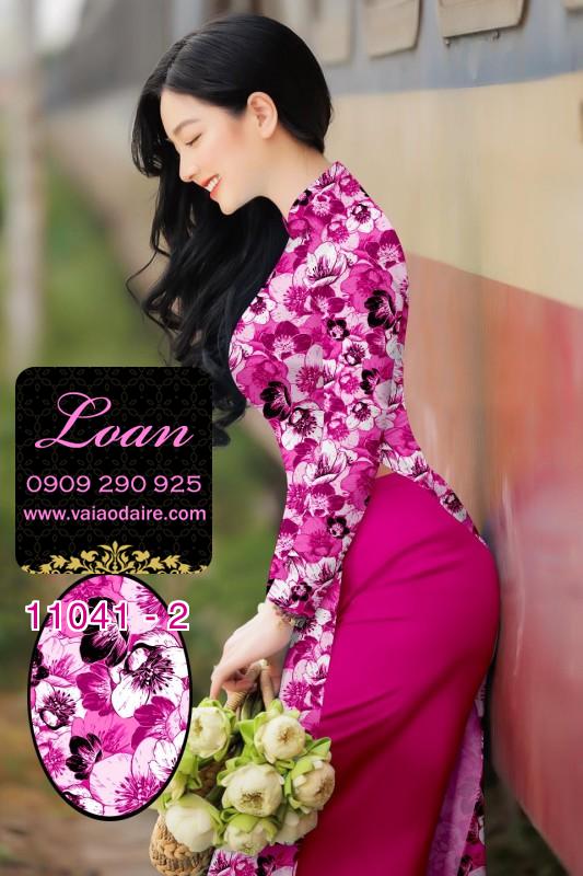 Vải áo dài hoa 3D