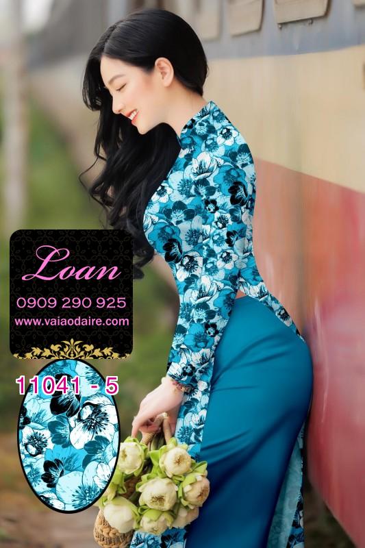 Vải áo dài hoa 3D