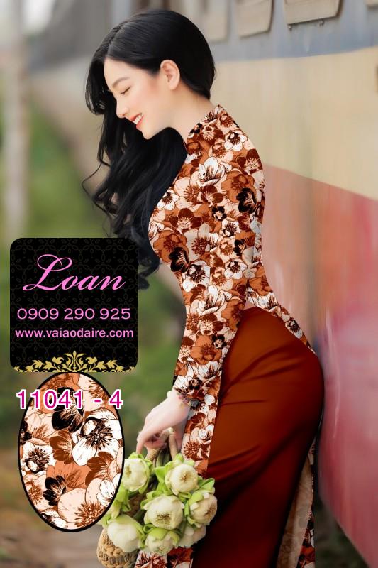 Vải áo dài hoa 3D