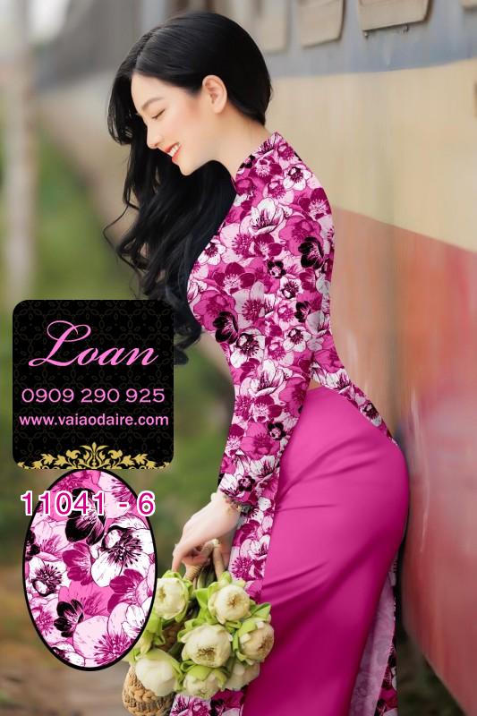 Vải áo dài hoa 3D