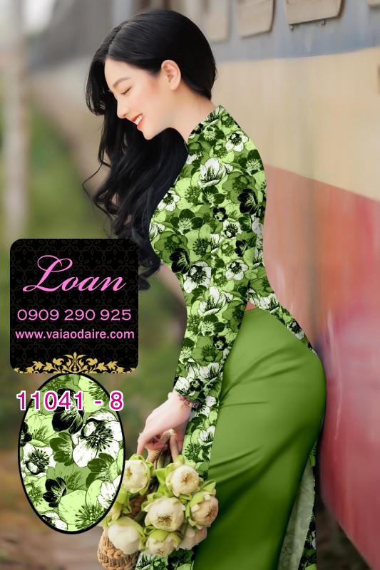 Vải áo dài hoa 3D
