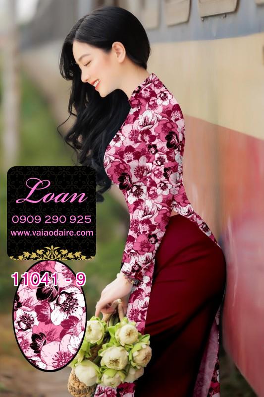 Vải áo dài hoa 3D
