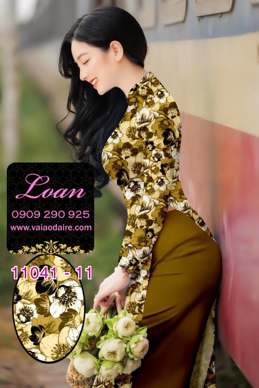 Vải áo dài hoa 3D