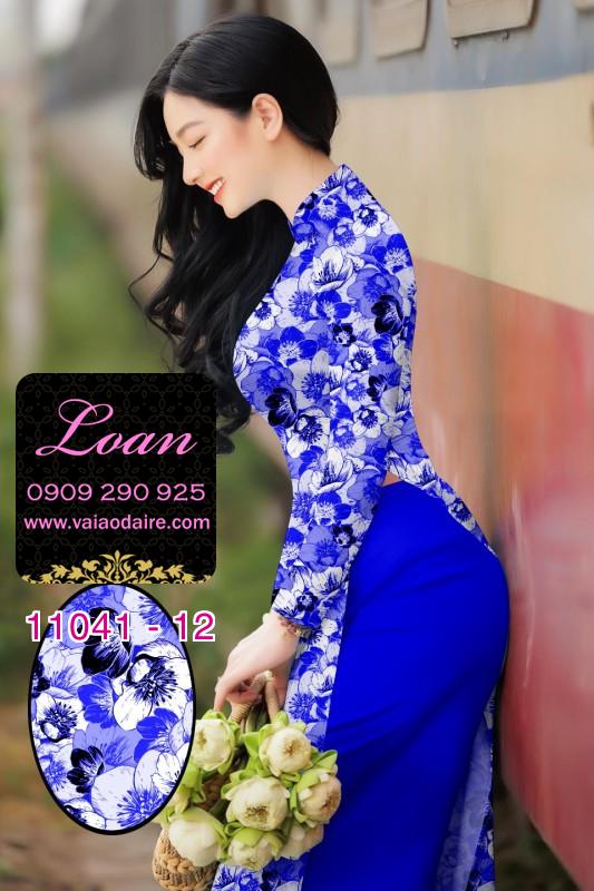 Vải áo dài hoa 3D