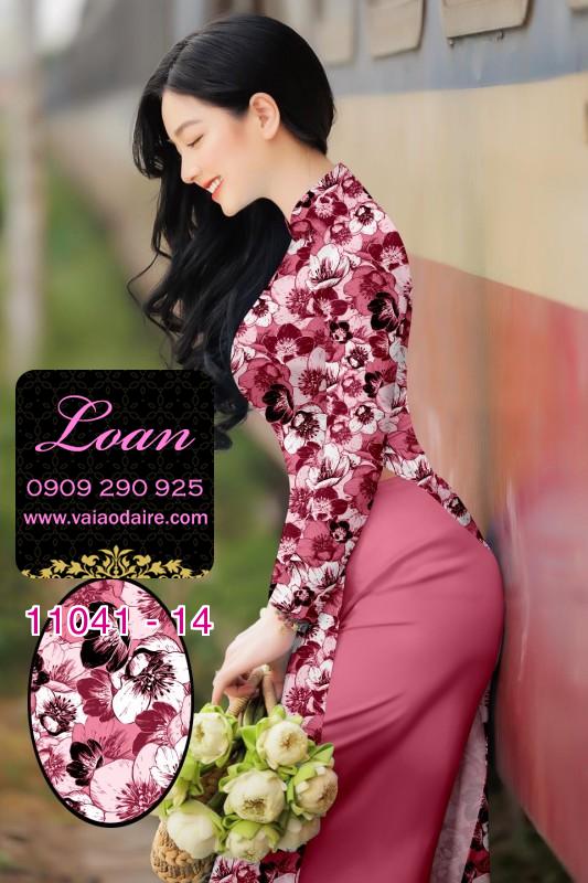 Vải áo dài hoa 3D