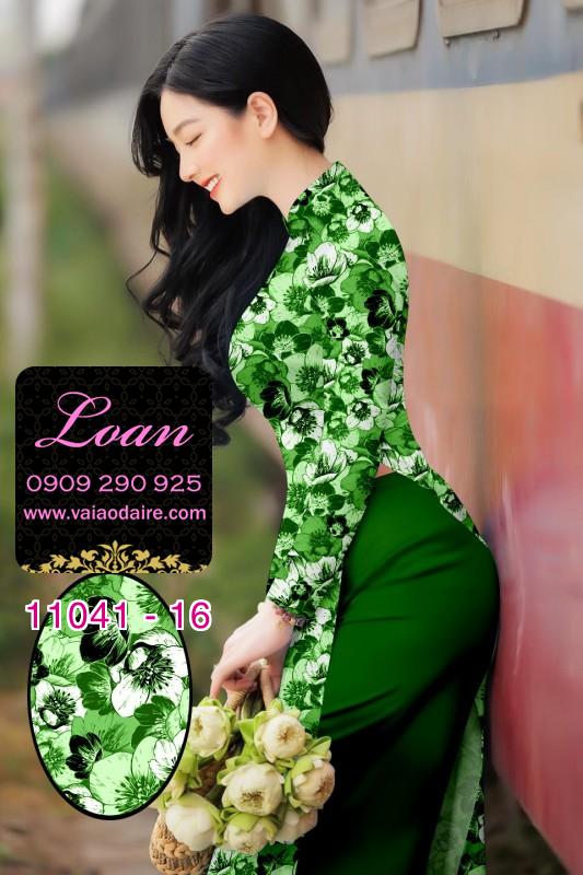 Vải áo dài hoa 3D
