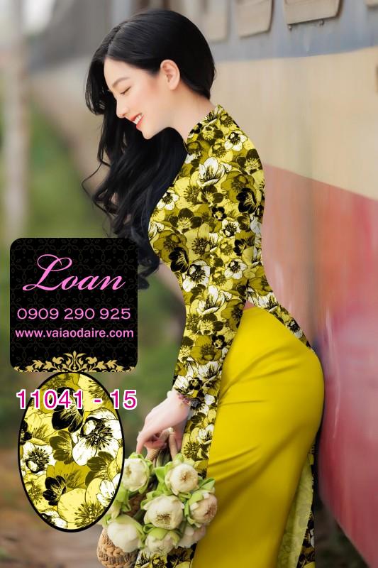 Vải áo dài hoa 3D