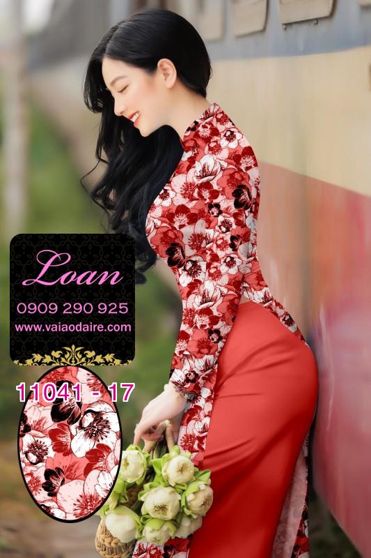 Vải áo dài hoa 3D